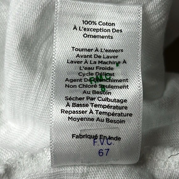 Talbots Embroidered V Neck Top Size 3X Petite White 3/4 Sleeve Boho Cotton - Picture 17 of 17